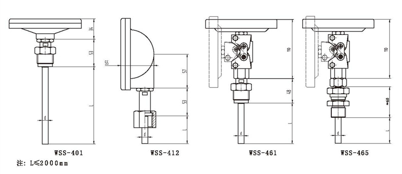 WSS工業雙金屬溫度計（通用型螺紋式）_http://m.05257.cn_雙金屬溫度計_第3張